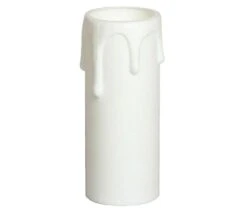 White Plastic Candle Drip Tube For Lamp Holders, 27mm Internal Diameter X 53mm Long