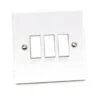 Light Switch White Rocker Standard Square 3 Gang 10 AMP 2 Way -Philips Shop 0 0 2 02007