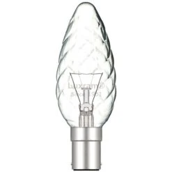 Luxram 60W 240V SBC B15 Twisted Clear 35mm Candle Light Bulb