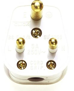 Plug Round Pin 5A White