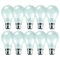 10x GE 100W 240V Bayonet BC/B22 Mini GLS Dimmable Incandescent Pearl Light Bulbs