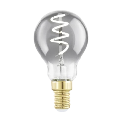 EGLO 4W LED Golf Ball Lamp With Spiral Filament And Smoked Glass, 4W SES/E14 Dimmable