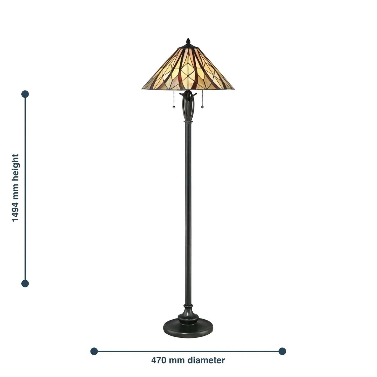 Elstead QZ-VICTORY-FL Quiozel Victory Tiffany Standard Lamp 6 Elstead QZ-VICTORY-FL Quiozel Victory Tiffany Standard Lamp - Image 4