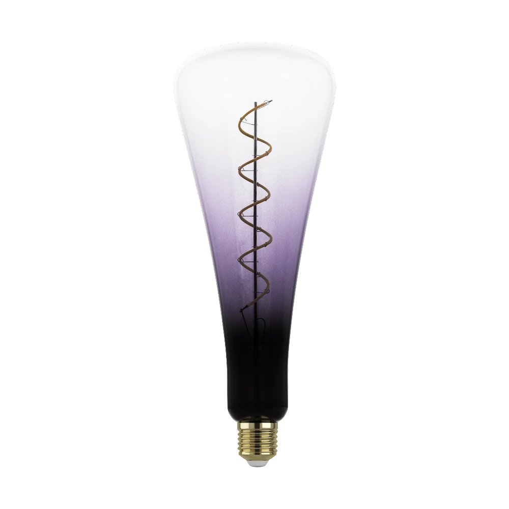 EGLO Decorative LED Spiral Filament Lamp 4W ES/E27 Black To Violet Gradient Glass 3 EGLO Decorative LED Spiral Filament Lamp 4W ES/E27 Black To Violet Gradient Glass