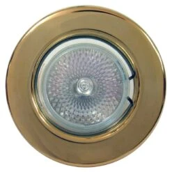 12V Fixed Brass Downlight C/w Lamp Holder And Fixings