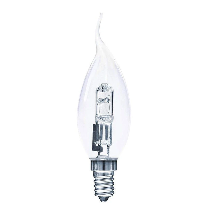 Bent Tip Halogen Candle Light Bulb 28W = 37W SES E14 2900K Warm White Dimmable 3 Bent Tip Halogen Candle Light Bulb 28W = 37W SES E14 2900K Warm White Dimmable