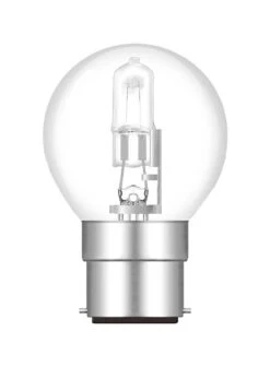 Luxram 42W=55W BC/B22 630lm Round Clear 45mm Light Bulb, Dimmable, Warm White