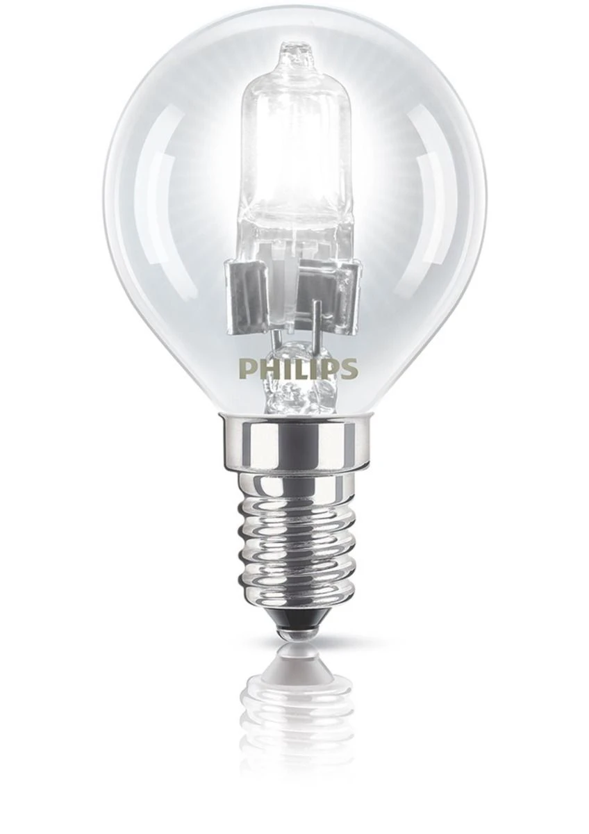 Philips 18W = 23W SES/E14 Energy Saver Halogen Round Clear Golf Ball 3 Philips 18W = 23W SES/E14 Energy Saver Halogen Round Clear Golf Ball