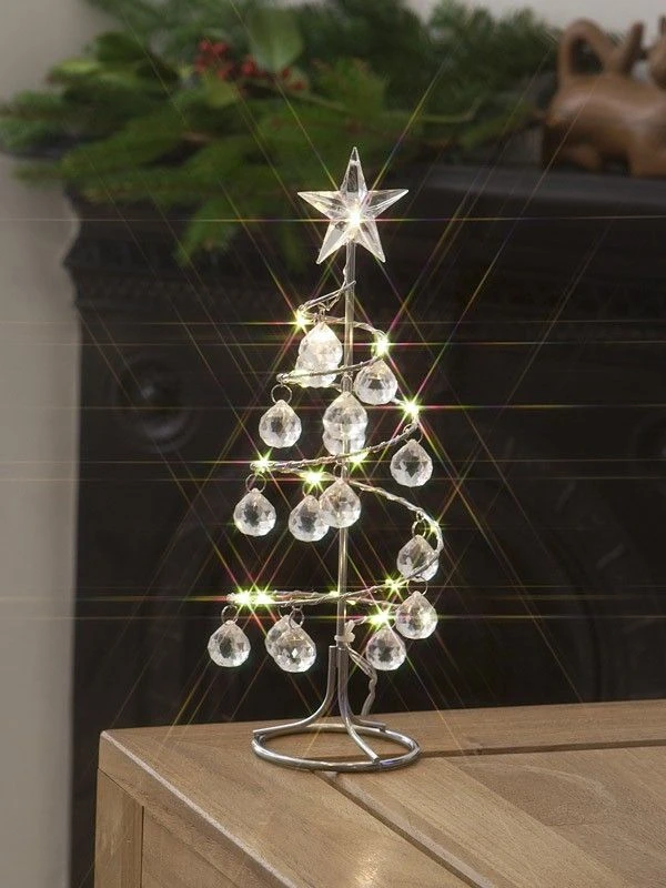 Battery Operated Christmas Spiral Jewel Tree, Warm White LEDs. 26cm Height 3 Battery Operated Christmas Spiral Jewel Tree, Warm White LEDs. 26cm Height