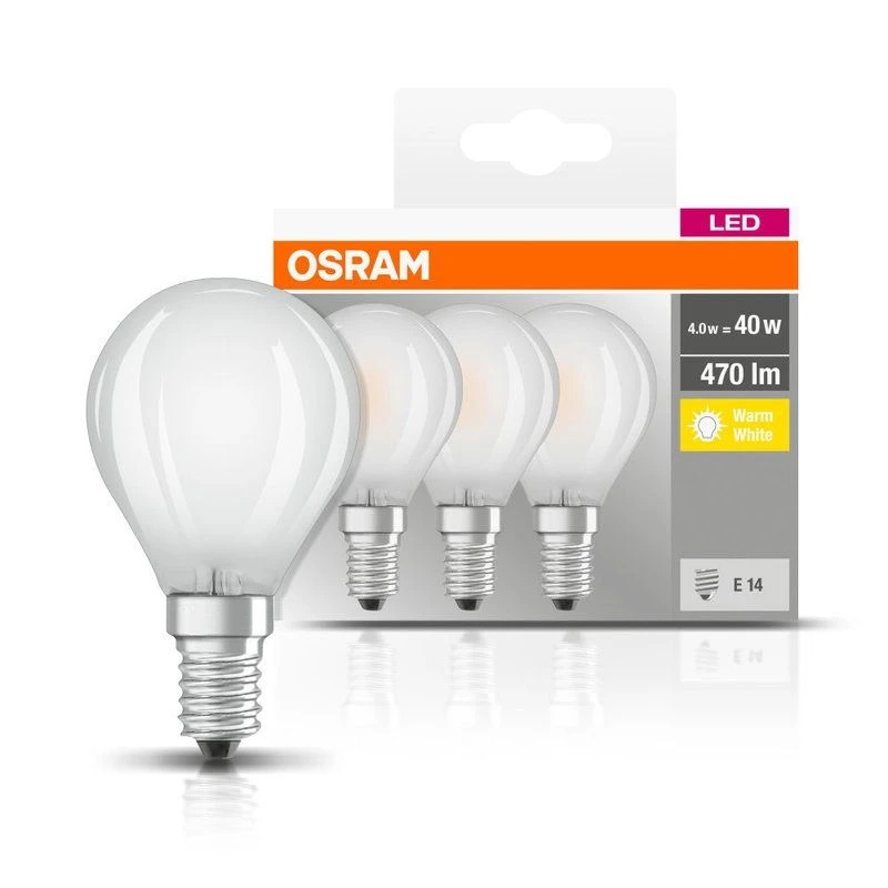 3x Osram LED Filament Round Golf Ball 4W = 40W SES/E14 Warm White 470lm 4 3x Osram LED Filament Round Golf Ball 4W = 40W SES/E14 Warm White 470lm - Image 2