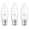 3 Pack Osram LED Classic Candle Bulbs 5.7W=40W B22d Opal Warm White 2700K (non-dim) -Philips Shop 3 3 x osram led leuchtmittel base classic b kerzen 57w 40w b22d matt 470lm warmweiss 2 1