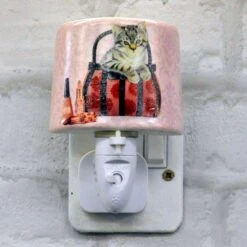 Kitten In Bag Ceramic Plug-in Night Light