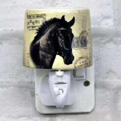 Black Horse Ceramic Plug-in Night Light