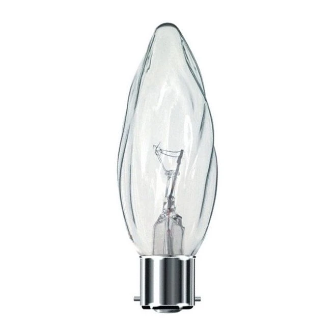 BELL 01400 - Flambeau 40mm Twisted Glass Candle Bulb 40W 240V BC B22 3 BELL 01400 - Flambeau 40mm Twisted Glass Candle Bulb 40W 240V BC B22