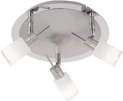 Leuchten Direkt 11873-55 Spot Light Plate 3 Light Satin Chrome LED G9 Included