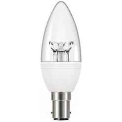 Venture DOM109 - 3.4W 240V SBC B15 38mm Clear Candle Light Bulb, Cool White 5000K