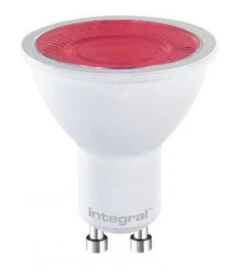 Integral LED 5W 220-240V GU10 40° 50mm Red Coloured Spot Lamp (Non-Dim)