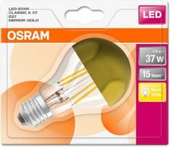 Osram LED 4W=37W 240V ES/E27 420lm GLS Mirror Gold Crown Top Light Bulb -Philips Shop 6 6 1 611dkt81 5l. ac sl1200