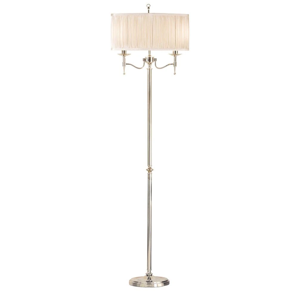 Interiors 1900 CA1FSH-W-CA1FN New Classics Stanford Nickel Floor Lamp & Beige Shade 4 Interiors 1900 CA1FSH-W-CA1FN New Classics Stanford Nickel Floor Lamp & Beige Shade - Image 2
