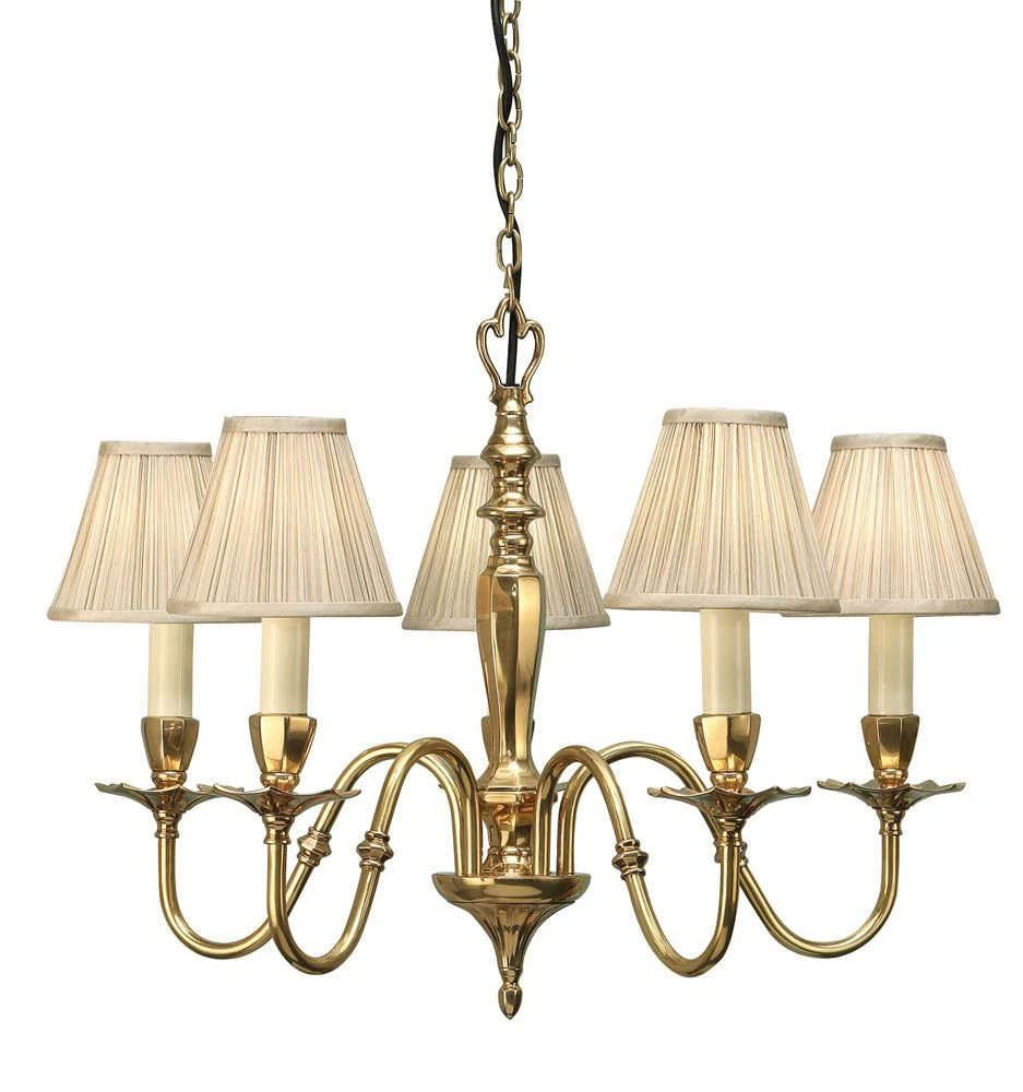 Interiors 1900 CA1SHB-ABY1002P5 Rochamp Asquith 5Lt Pendant & Beige Shades 4 Interiors 1900 CA1SHB-ABY1002P5 Rochamp Asquith 5Lt Pendant & Beige Shades - Image 2