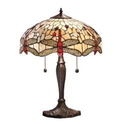 Interiors 1900 T056SH40-DB6 Tiffany Dragonfly Beige Medium Table Lamp -Philips Shop 6 6 4 64085
