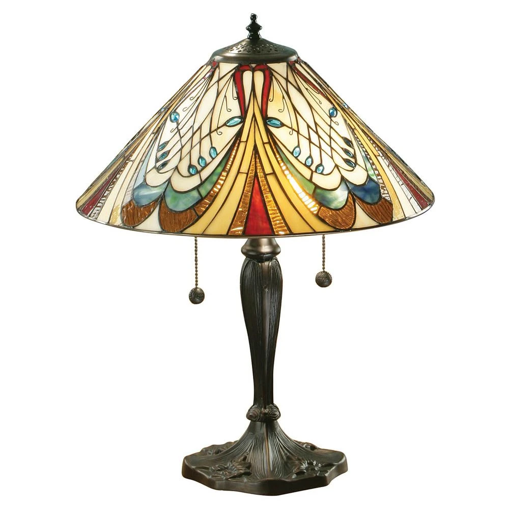 Interiors 1900 T13SHL-DB6 Tiffany Hector Medium Table Lamp 4 Interiors 1900 T13SHL-DB6 Tiffany Hector Medium Table Lamp - Image 2