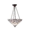 Interiors 1900 TM25M-SU3C/ADJ Tiffany Metropolitan Medium Inverted 3Lt Pendant -Philips Shop 7 7 0 70777