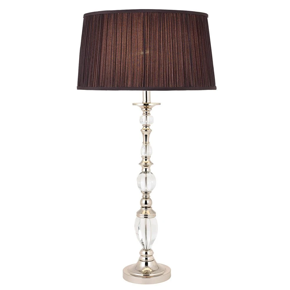 Interiors 1900 70814-LX124BS New Classics Polina Nickel Large Table Lamp & Black Shade 3 Interiors 1900 70814-LX124BS New Classics Polina Nickel Large Table Lamp & Black Shade
