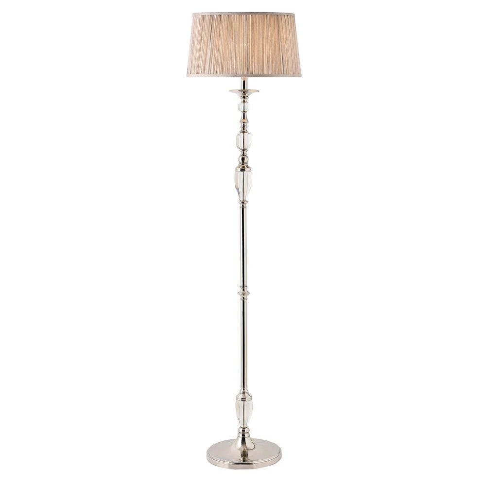 Interiors 1900 LX123SHW-69396 New Classics Polina Nickel Floor Lamp & Beige Shade 3 Interiors 1900 LX123SHW-69396 New Classics Polina Nickel Floor Lamp & Beige Shade