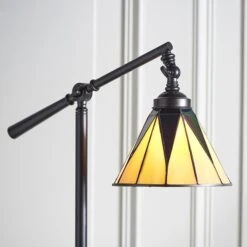 Interiors 1900 Dark Star Satin Black / Tiffany Task Floor Lamp -Philips Shop 7 7 4 74355 2