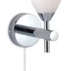 Firstlight 8333CH Abba Bathroom Wall Light Chrome With Opal Glass (Switched) -Philips Shop 8 8 3 8333ch