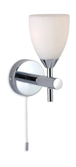 Firstlight 8333CH Abba Bathroom Wall Light Chrome With Opal Glass (Switched)