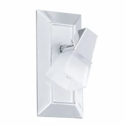 EGLO 91376 SCORRA Polished Chrome Directional Wall Light Spotlight Glass Opal Shade