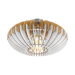 Eglo 96961 Sotos 1Lt Natural/White Wood Ceiling Flush Light