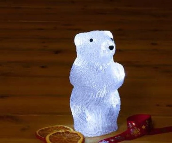 Battery Operated 20cm Acrylic Polar Bear 3 Battery Operated 20cm Acrylic Polar Bear