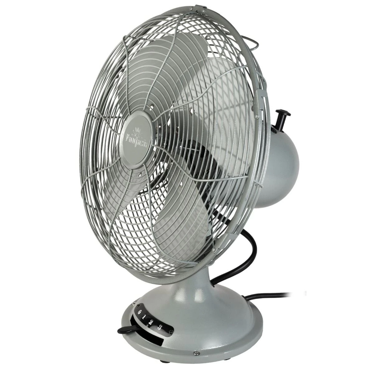 Fantasia 119654 12" Inch Desktop Desk Sturdy Metal Vintage Grey / Blue Fan 4 Fantasia 119654 12" Inch Desktop Desk Sturdy Metal Vintage Grey / Blue Fan - Image 2