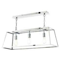 Dar Lighting ACA0344 Academy 3 Light Pendant Stainless Steel