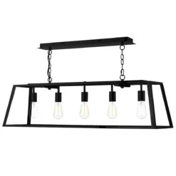 Dar Lighting ACA0522 Academy 5 Light Pendant Black