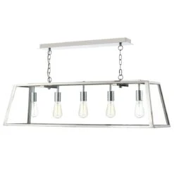 Dar Lighting ACA0544 Academy 5 Light Pendant Stainless Steel