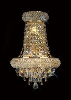 Diyas IL32102 Alexandra French Gold/Crystal 3 Light Large Wall Lamp