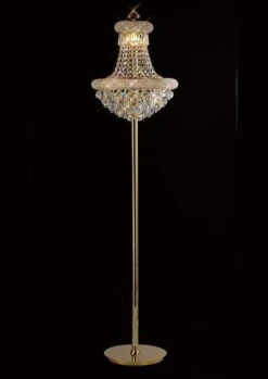 Diyas IL32104 Alexandra French Gold/Crystal Floor 8 Light Floor Lamp