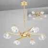 Mantra M0551FG Alfa Telescopic Semi Flush Convertible 6 Light G9, French Gold -Philips Shop a a l alfa m0551fg