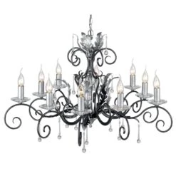 Elstead AML10 BLK/SILVER Amarilli 10lt Chandelier Black/Silver