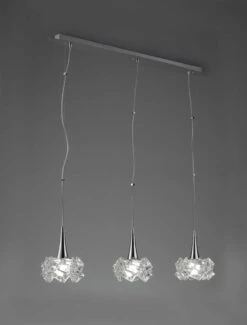Mantra M3961 Artic Pendant 3 Light E27 Line Large, Polished Chrome