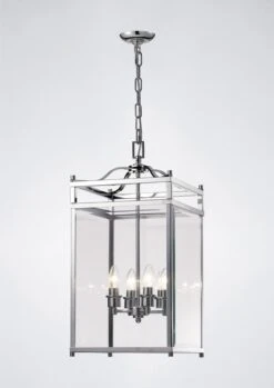 Diyas IL31103 Aston Polished Chrome/Glass 4 Light Pendant Light
