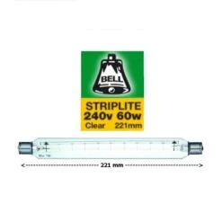 BELL 02090 - 221mm 60W S15 Double Ended Clear Striplite Tube