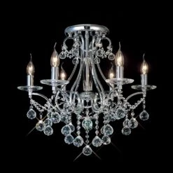 Diyas IL30116 Bianco Polished Chrome/Crystal 6 Light Ceiling Light