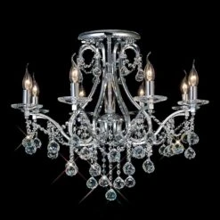 Diyas IL30118 Bianco Polished Chrome/Crystal 8 Light Ceiling Light