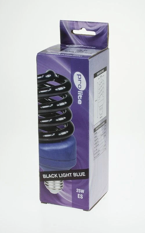 Prolite 25w 240v ES/E27 Blacklight Blue Disco CFL Spiral Light Bulb 4 Prolite 25w 240v ES/E27 Blacklight Blue Disco CFL Spiral Light Bulb - Image 2