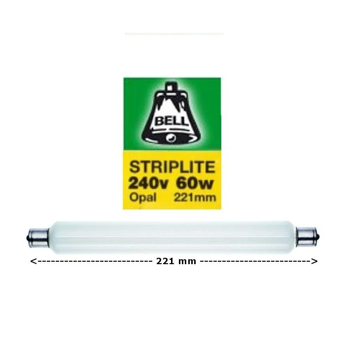 BELL 02100 - 221mm 60W S15 Double Ended Opal Striplite Tube 4 BELL 02100 - 221mm 60W S15 Double Ended Opal Striplite Tube - Image 2